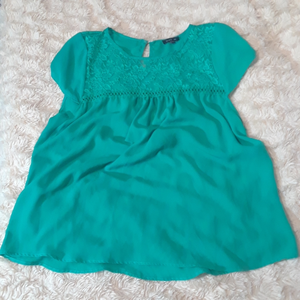 Love J Seafoam Green Blouse 3X